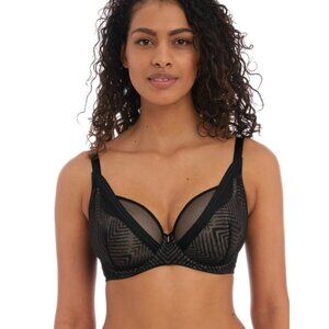 🆕FREYA Tailored High Apex Plunge Non-Padded Underwire Bra 38DD Black #401121